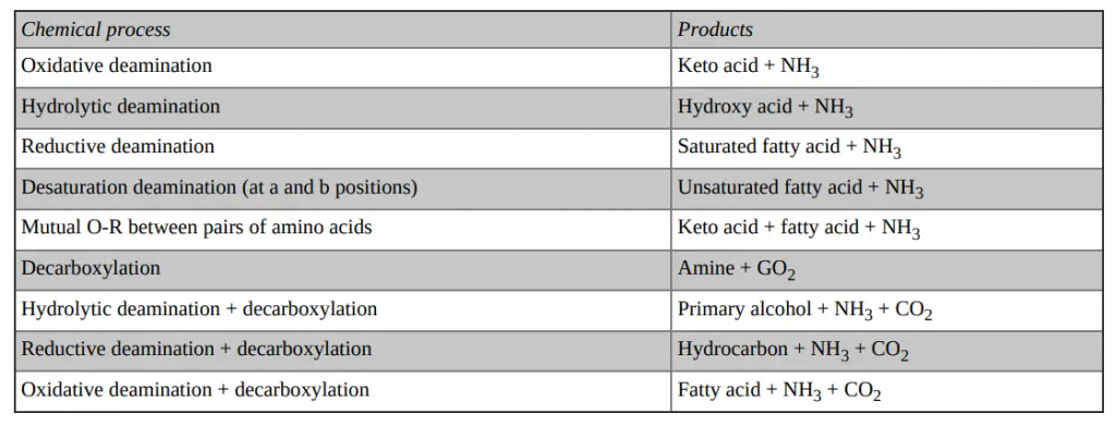 Changes in Nitrogenous Organic Compounds