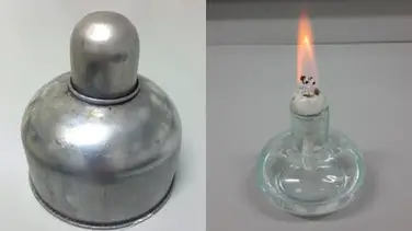 Ein rotes Gas kann neben einem brennenden Streichholz. Brennbare