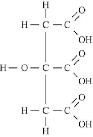 Citric Acid structure – C6H8O7
