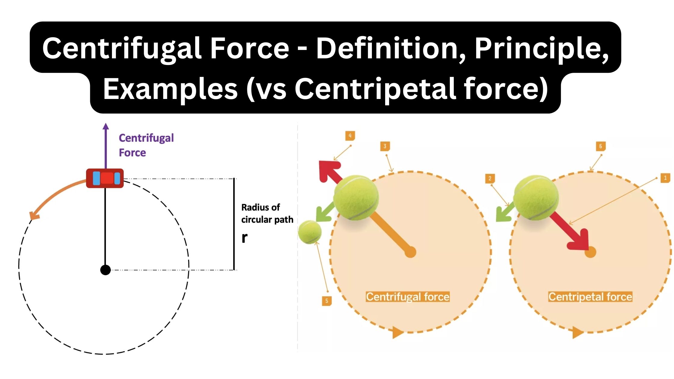 Centrifugal Force - Definition, Principle, Examples (vs Centripetal force)