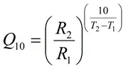 Temperature coefficient (Q10) equation