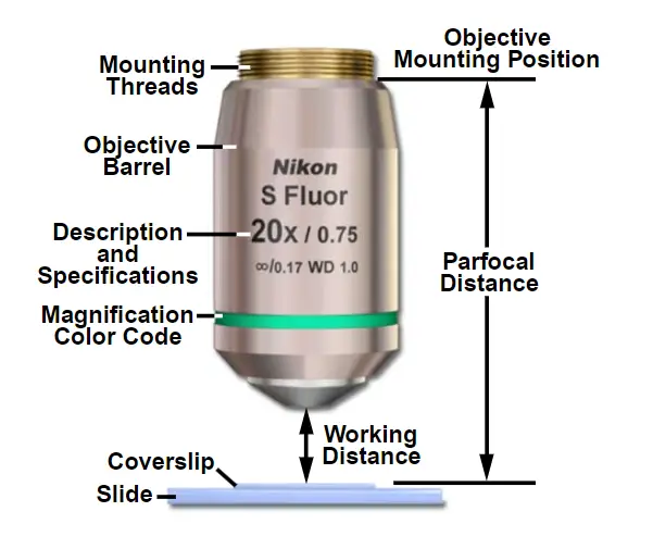 Objective Working and Parfocal Distance