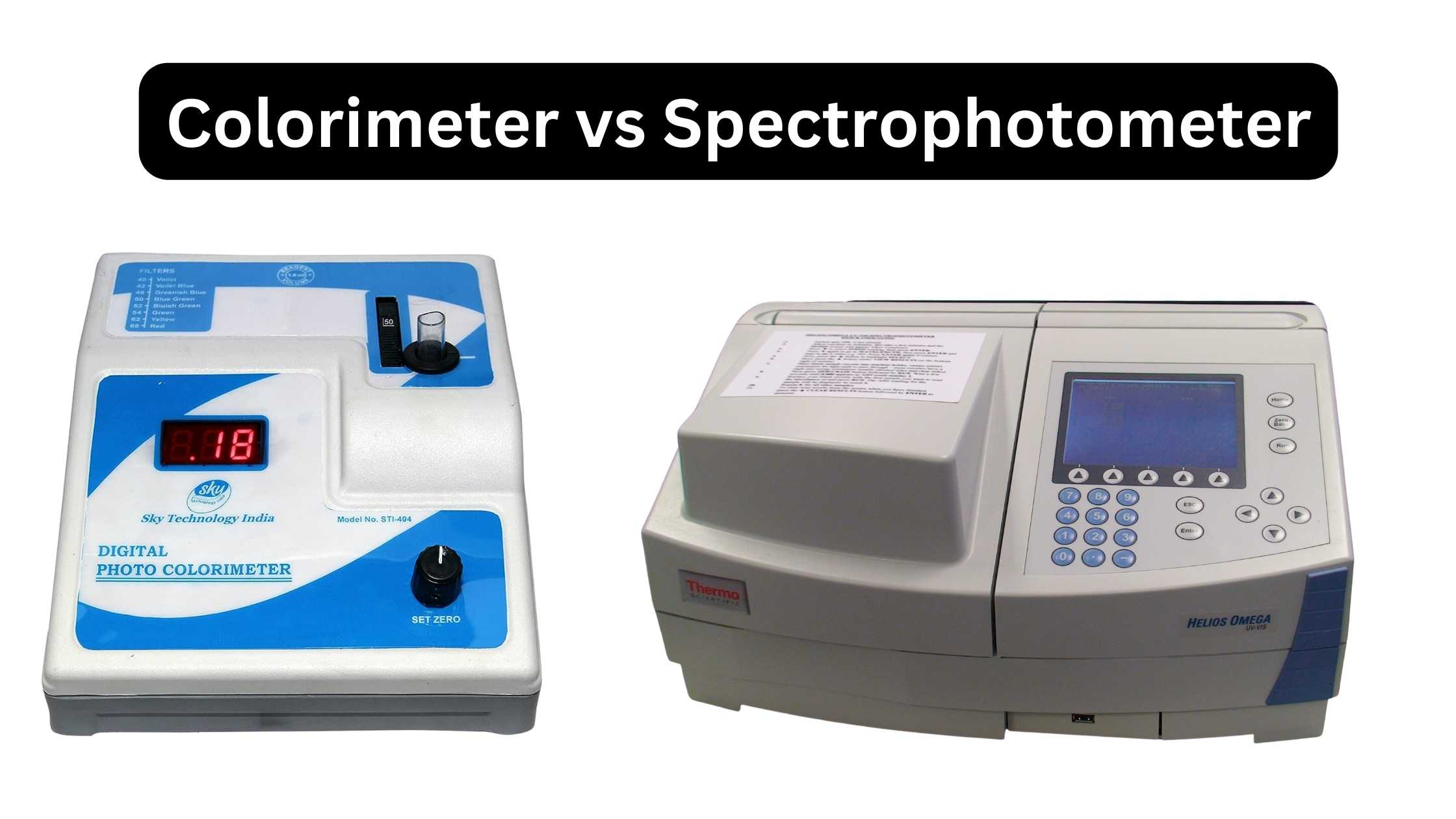 Colorimeter vs Spectrophotometer